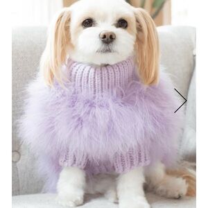 New Christian Cowan x Maxbone Lavender fluffy Dog Sweater size XL